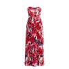 Summer European and American New Printed Tube Top Dress, Waist and Thin Holiday Style Elegant Dress Pleated