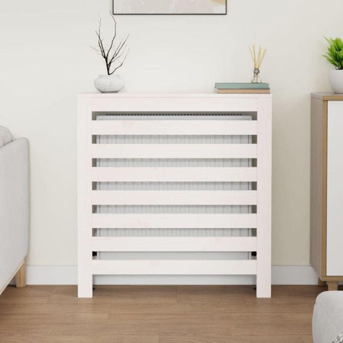 822592 vidaXL Cache-radiateur Blanc 79,5x19x84 cm Bois massif de pin