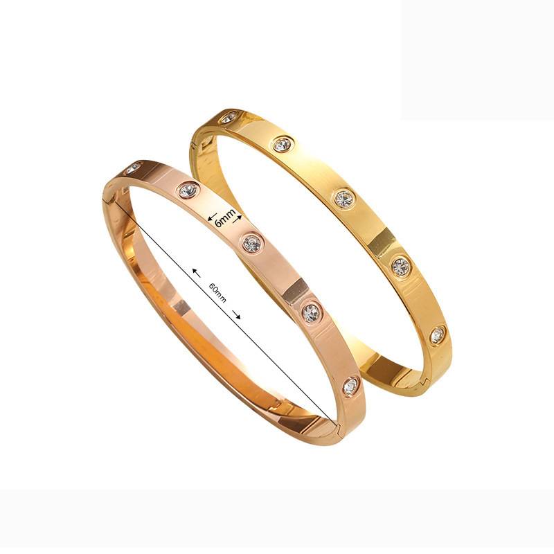 Gold Stud Plated Bangle Created With Zircondia Crystals Women Decoration Jewelry