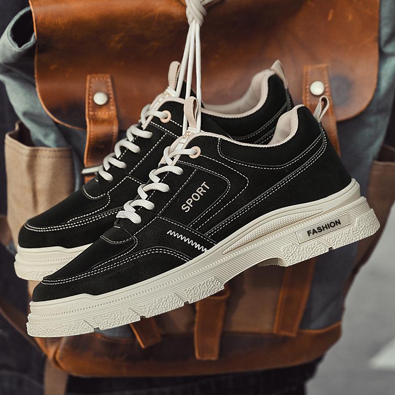 Men's shoes spring and summer new trend versatile casual board shoes men's low-top tooling leather Martin boots single shoes