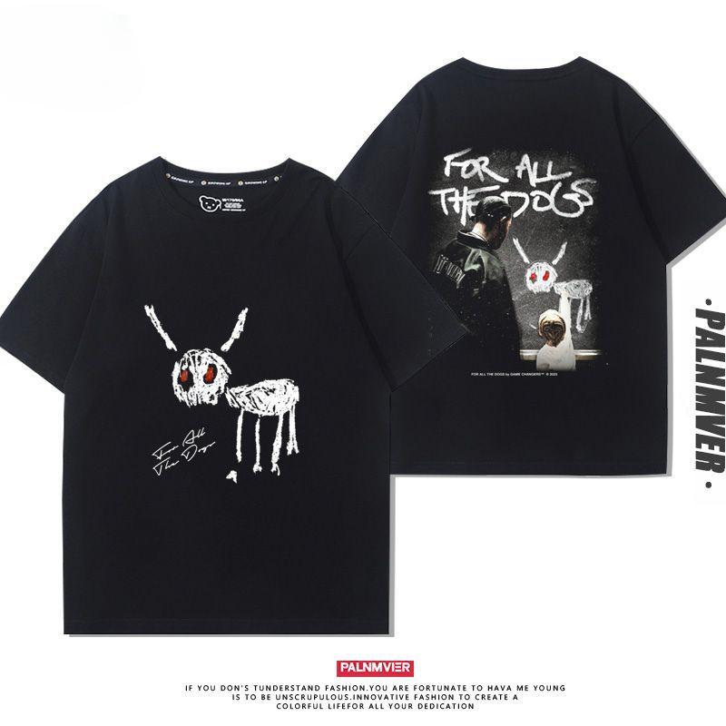 Hip Hop Drake Drake Nieuw Album voor All The Dogs Korte Mouw Heren T-Shirt Street Europese en Amerikaanse Trend Kleding Zomer