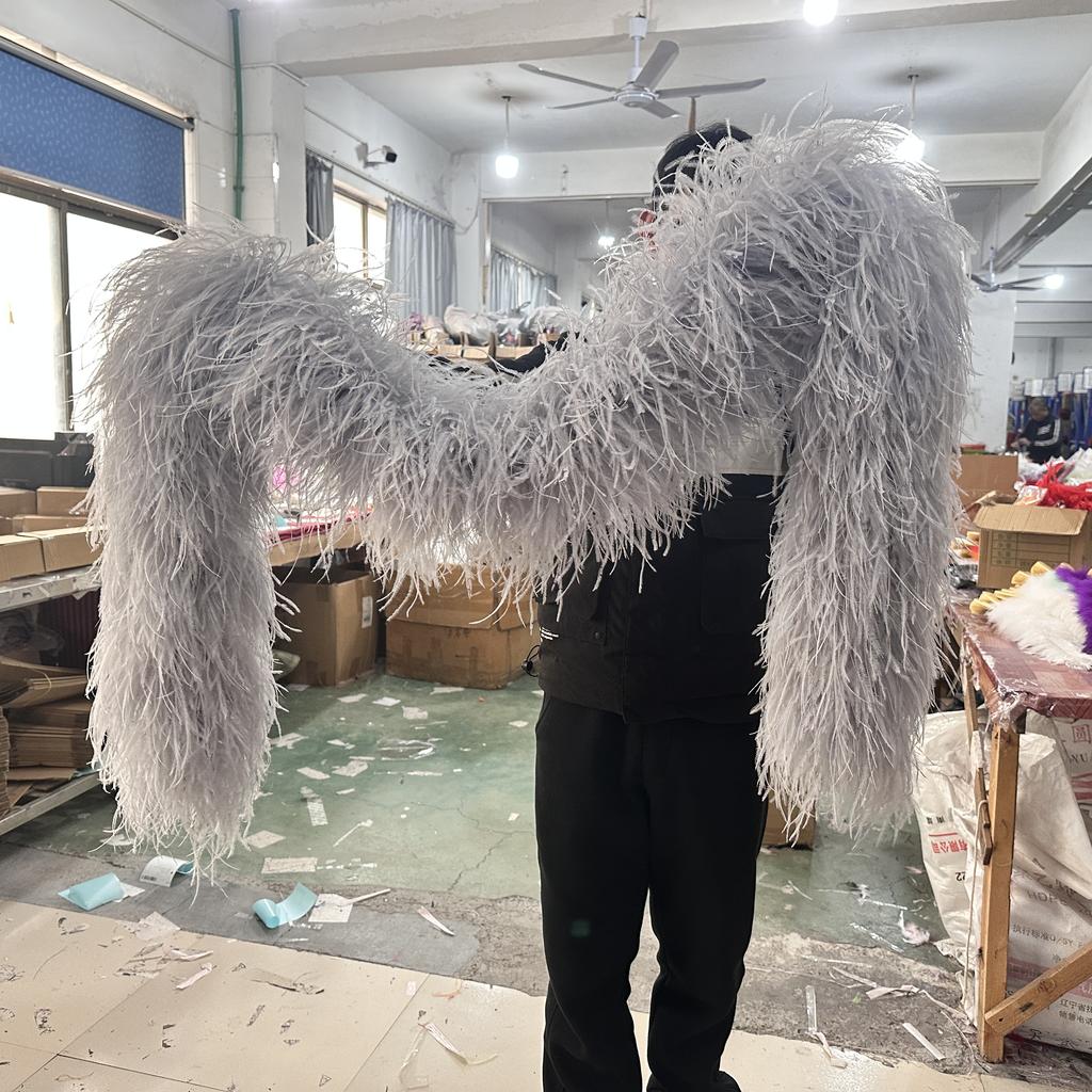 DIY Weißer STRAUSSENFEDER boa 1 6 10 15 35lagig Straußenfeder boa Besatz Tanzkleid Hochzeit Basteln Halloween Kundenspezifische Lieferung auf Lager