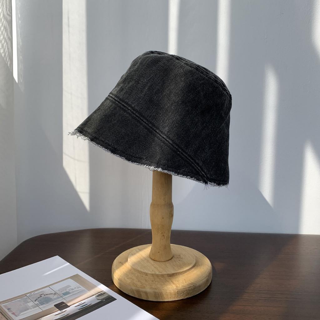 Trendy 2021 Washed Denim Bucket Hat For Women Youthful Style Wide Brim Sun Protection