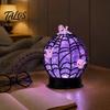 Holiday Decoration Light Halloween Ghost Glitter Ball Lamp, Glowing Spiderweb Faux Crystal Sphere Light, Spider Web Decor Lamp Purple Glow Night