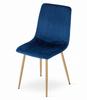 LAVA chair - navy blue velvet / wood-colored legs x 2