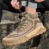 Modemarke Outdoor Bergstiefel Winter Samt Abriebfest Schnürschuhe Denim Stiefel Leder Wandern Sport High Top Schuhe