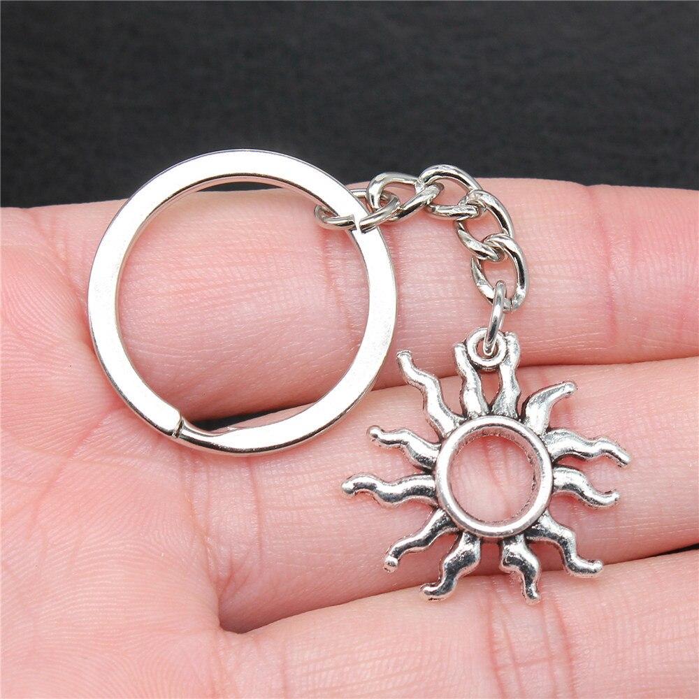 Schlüsselanhänger mit Sonnenmotiv, Zubehör für Schlüsselanhänger aus Metall zum Selbermachen