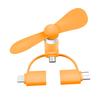 3-in-1 Tragbarer Sommer-Kühlventilator für Mini-USB iPhone Android Typ-C Telefon