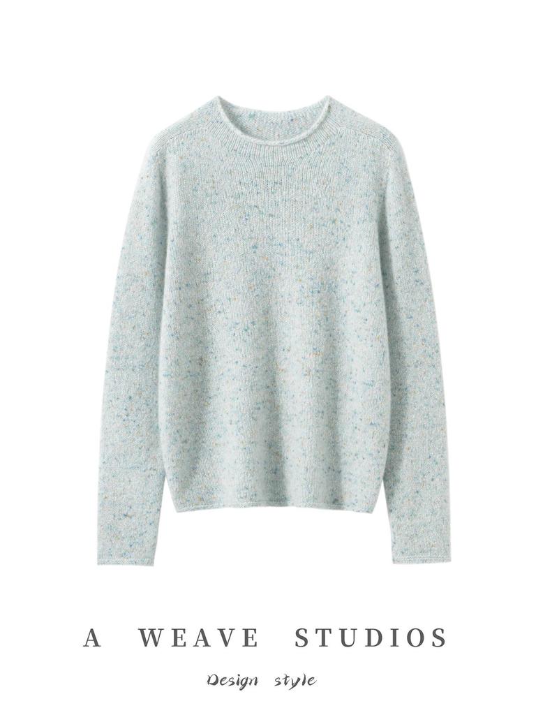 100% Cashmere Women's Round Neck Knit Sweater