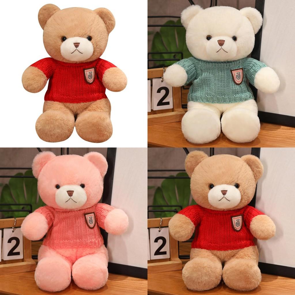 Plush Teddy Bear Dolls Wearing Sweater Design For Baby And Gift Birthday