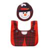 2Pcs/set Santa Pattern Bathroom Seat Set Dust Proof Santa Floor Carpet  Protection  Floor