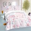 3pcs Christmas print quilt set Gingerbread House Pink Snowman Winter Bedding Soft Cozy Bedclothes Sweet Bedroom Decoration