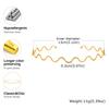 Vnox Minimalist Stainless Steel Line Wave Necklace Choker For Women,Gold Plated Large Hoop,Fashion Ear Hand Neck Jewelry Set
