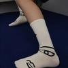 3 Pairs of Abstract Line Paintings, Personalized Creativity, Men's and Women's Mid Socks, Long Socks, and Stockings