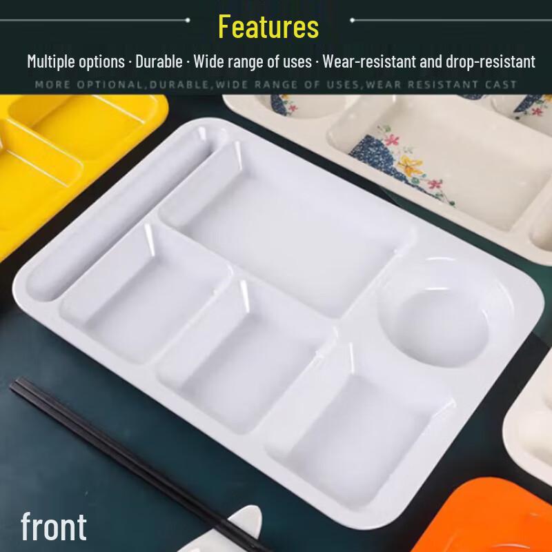 SPSR Melamine Six-Compartment Divided Plate Set