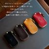 Porco Rosso Smart Key Case for Men and Genuine Tochigi Smart Key Leather Made in Red Women, Leather, Holder, Zipper, Japan, [sokunou]