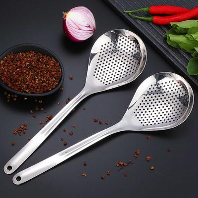 Kitchen Stainless Steel Strainer Spoon Household Skimmer Scoop Serving Perforated Strainer Spoon Colander Kitchen Accessory