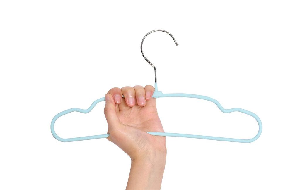 Amber Home Baby Set of PVC steel hangers for and elementary school Small prevents clothes from losing their slim for shirts and no marks left on the