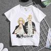 Cute Harajuku Anime Tokyo Revengers Print Children T-Shirt Summer Loose Short Sleeve White Women Tops Boy Girl Tees Men Blouses