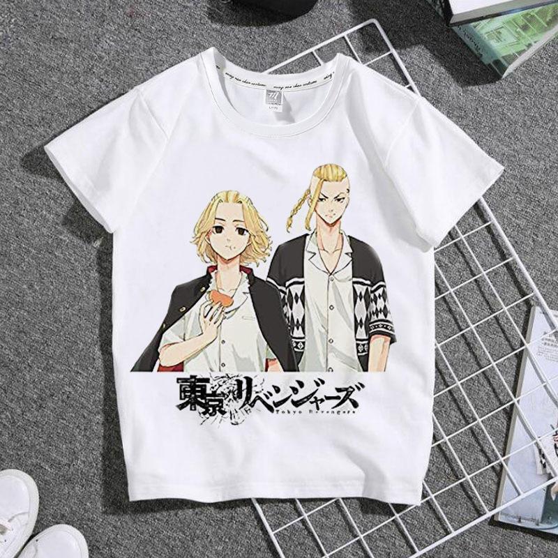 Cute Harajuku Anime Tokyo Revengers Print Children T-Shirt Summer Loose Short Sleeve White Women Tops Boy Girl Tees Men Blouses