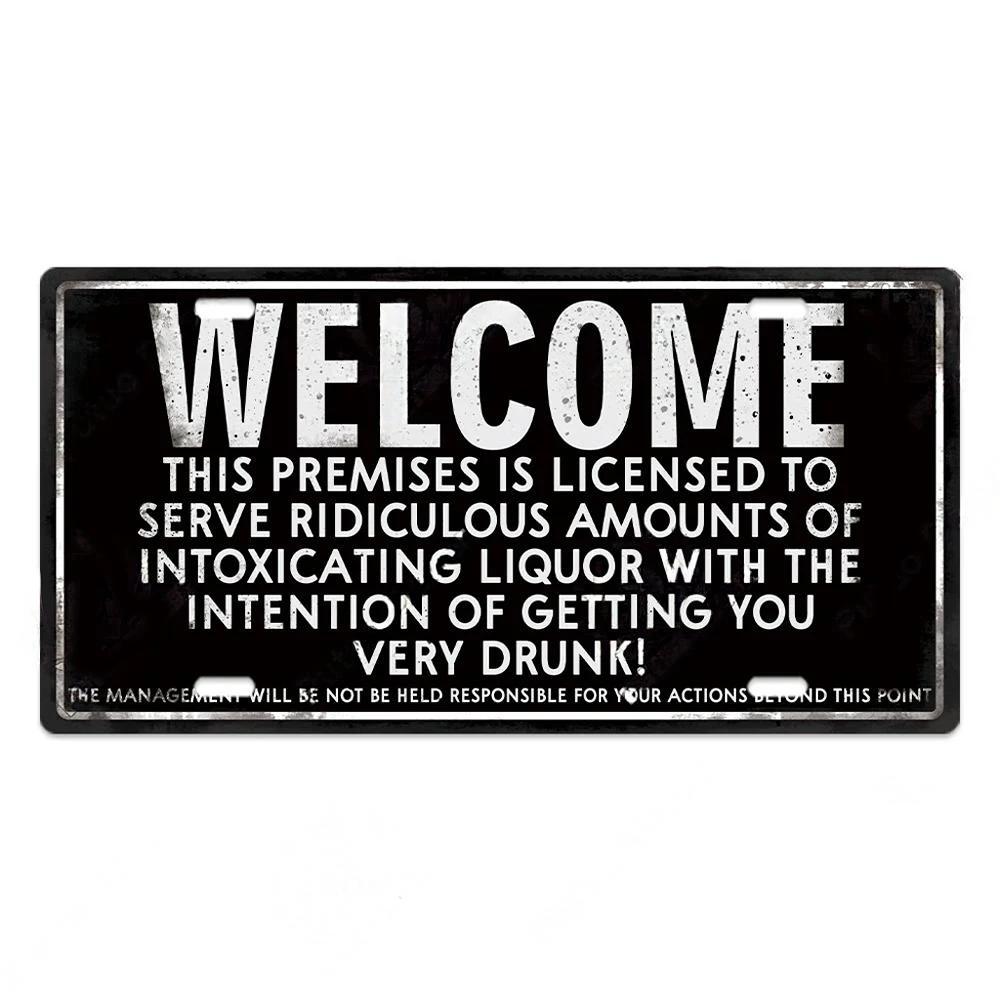Vintage Wine Culture Metal Signs Wall Decor Licenses Plate Plaque Metal Vintage Tin Sign for Bar Pub Kitchen Dining Room