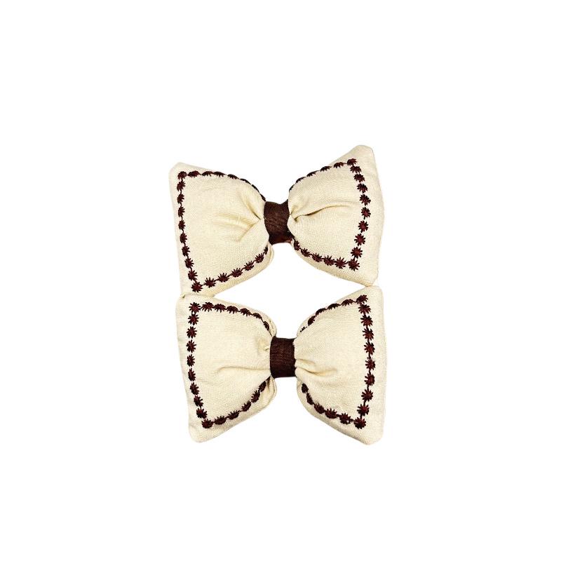Colorful Cotton Bow Hair Clip - DIY Fabric Hair Ornament Accessory