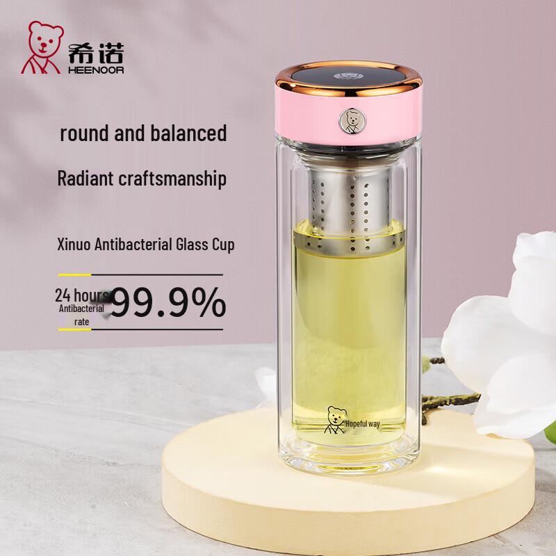 Heenoor Double Wall Glass Tea Infuser Bottle