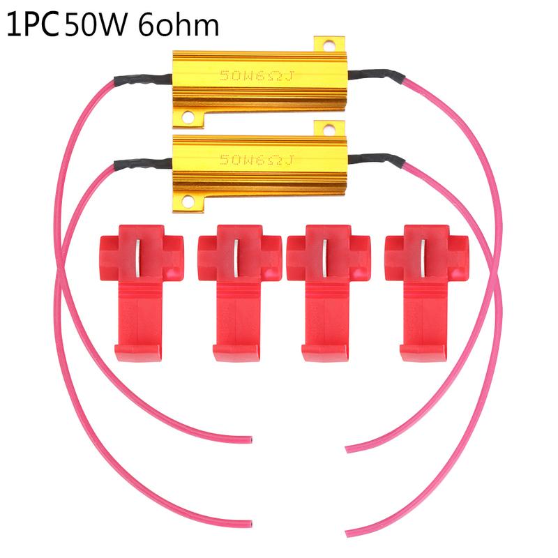Newest 50W 6 ohm Load Resistor Fix LED Bulb Fast Hyper Flash Turn Signal Blink LED Error Wiring Resistance Car Accessories