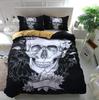Sugar Skull Duvet Cover Set,3D Printed Gothic Skull Bedding Set,Soft  Comforter Cover with Zipper Closure and 2 Pillow Shams