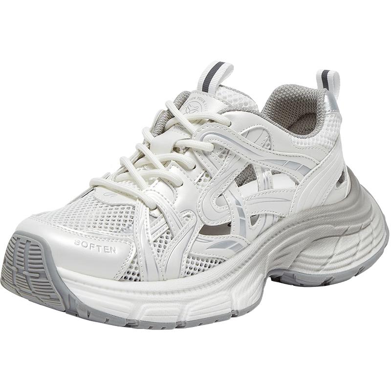 BESTU Women s Mesh Platform Dad Sneakers 38