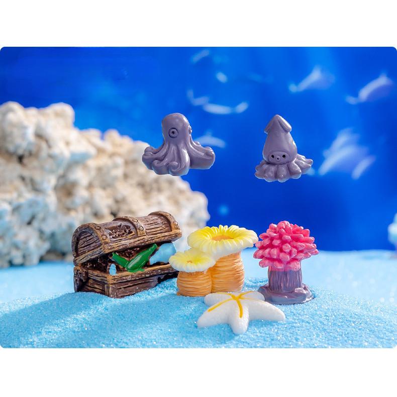 10 Stück Kreative Mini Meerestier Muschel Miniaturen DIY Aquarium Harz Ornamente Feengarten Moos Terrarium Mikrolandschaft