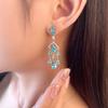 Tancise Jewelry Sea Blue Charm Series Earrings Are Fully Inlaid with High Carbon Diamond 6 * 8 Water Drop Earrings 925 Silver