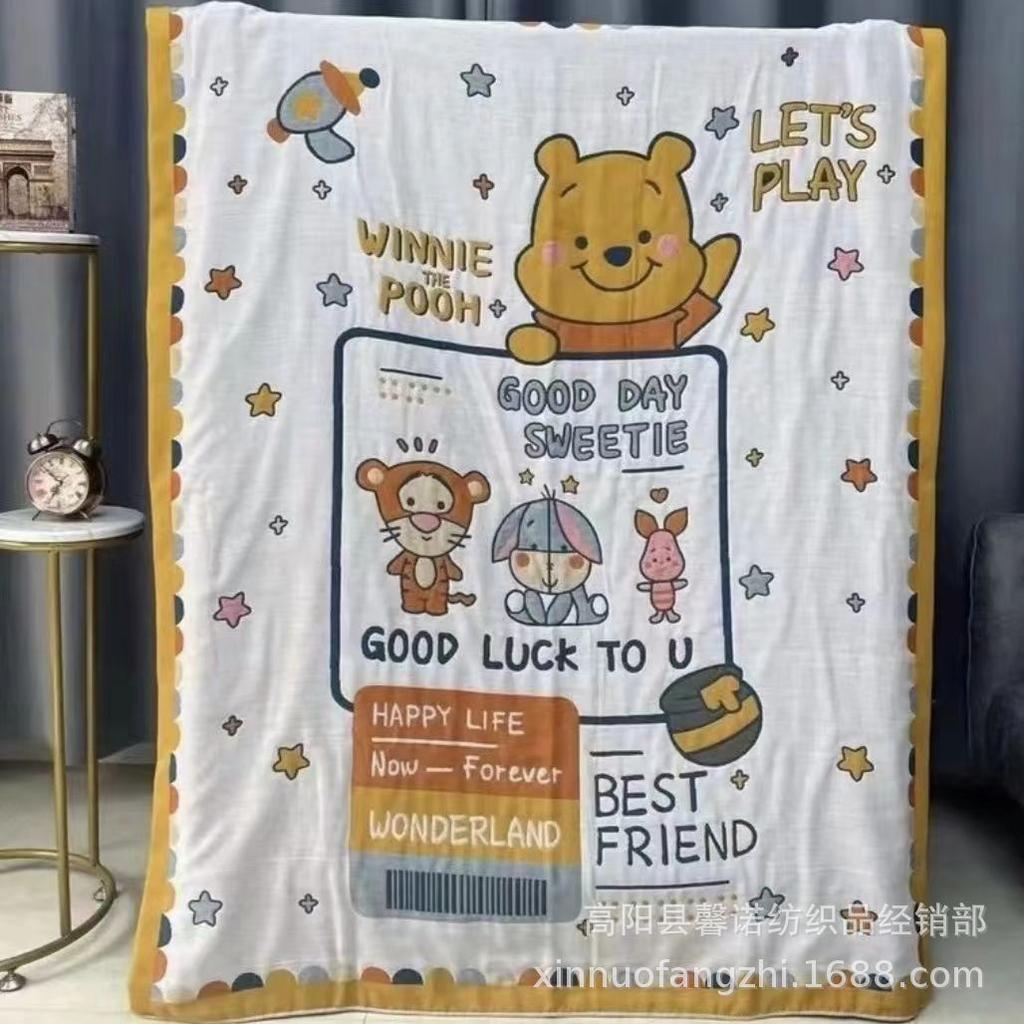Vier Jahreszeiten Baby Baumwollgaze Handtuchdecke Neugeborenes Cartoon Kinder Babydecke Atmungsaktiv Gewaschene Baumwolle Mittagspausendecke