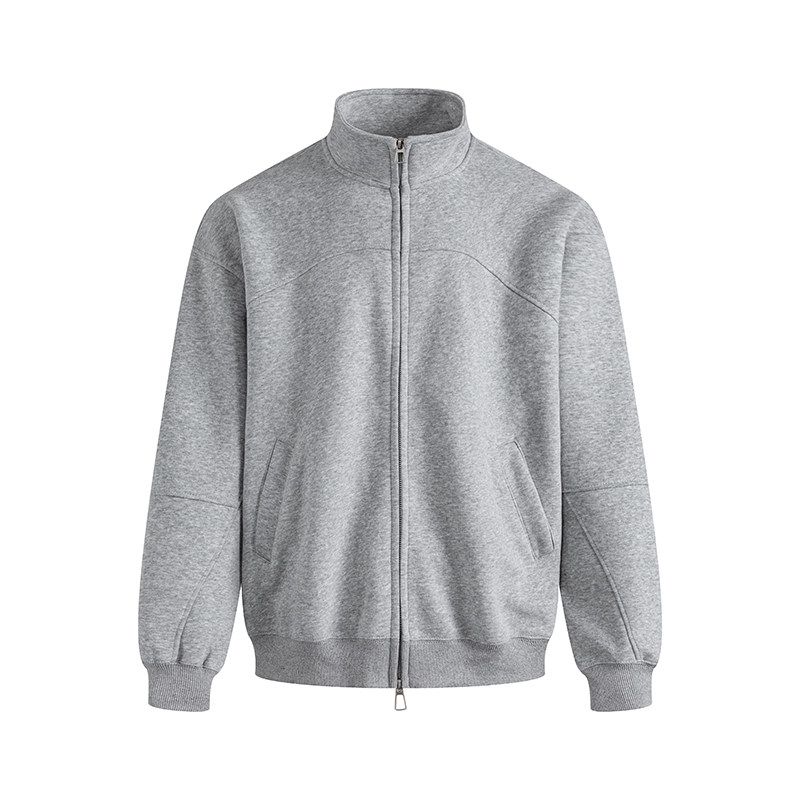 Dream Made American-Style Deconstructed Cleanfit Stand-Up Collar Cardigan Sweatshirt for Men, Heavyweight Short Jacket for Spring and Autumn