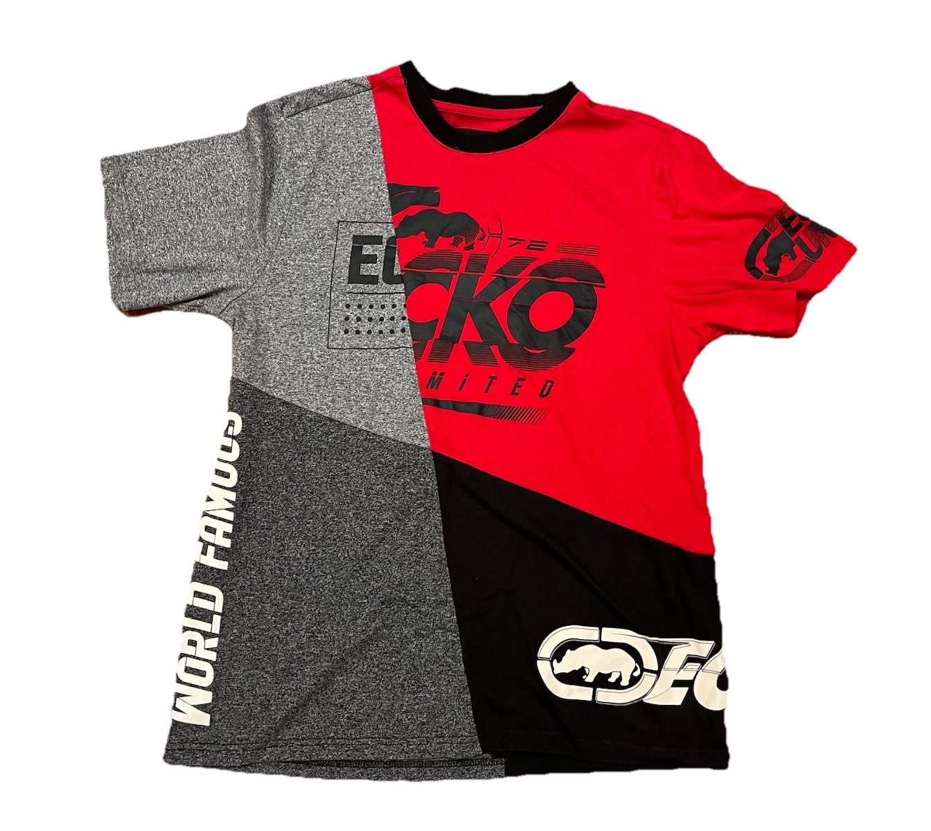 Ecko Unltd Shirt Mens Size M Colorblock Graphic Red Gray Black Rhino Unisex T-Shirt XXXL