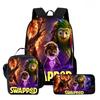 Kids Cartoon Backpack Lunch Bag Pencil Case 3-Piece Set With Fun Print Design School Use