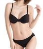 Chica Hurra Black A75 Seamless Bra and Panties Simple Design Women's Set,