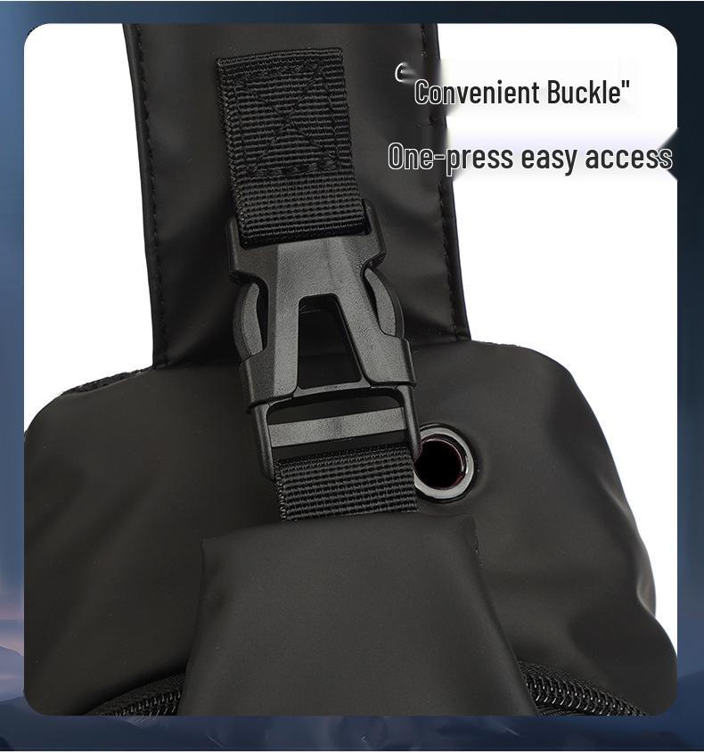 New Men's Crossbody Chest Bag: Casual, Large-Capacity, Water-Repellent, Korean-Style Motorcycle Backpack