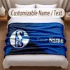 Schalke 04 FC Printed Flannel Blanket Custom Name Text Soft Warm Throw For Bedroom Holiday Gift