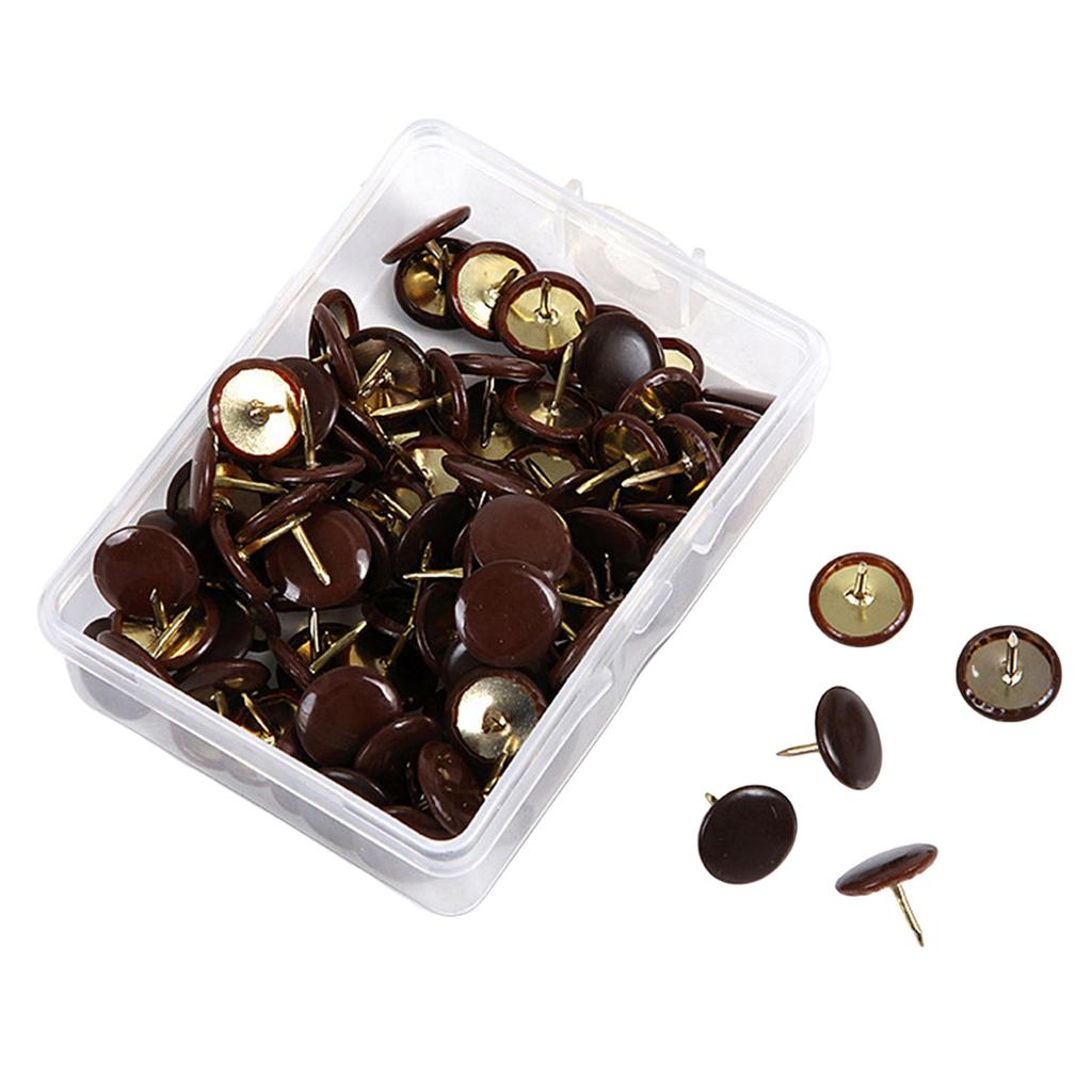 100pcs Colored Flat Thumb Tacks Roundness Plastic and Metal Flat Thumb Tacks for Office School & Personal Use