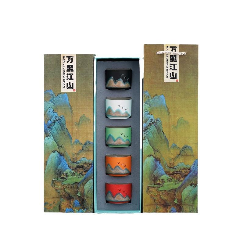 Hand-painted Wanli Jiangshan tea tasting cup ceramic teacup tea set Japanese dragon egg cup kung fu single cup master cup drinking tea bowl