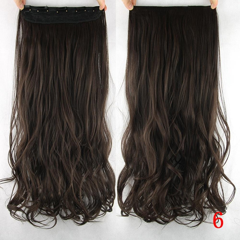60 Cm Long Synthetic Hair Clip In Hair Extension Heat Resistant Hairpiece Natural Wavy Hair Piece