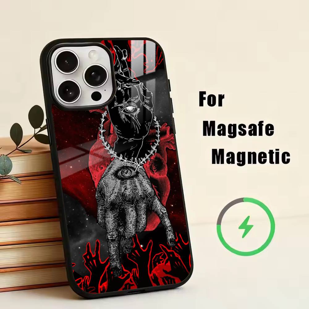 C-Cute Emo Goth Phone Case For iPhone17,16,15,14,13,12,11 Plus,Pro Magnetic with Magsafe Wireless Charging