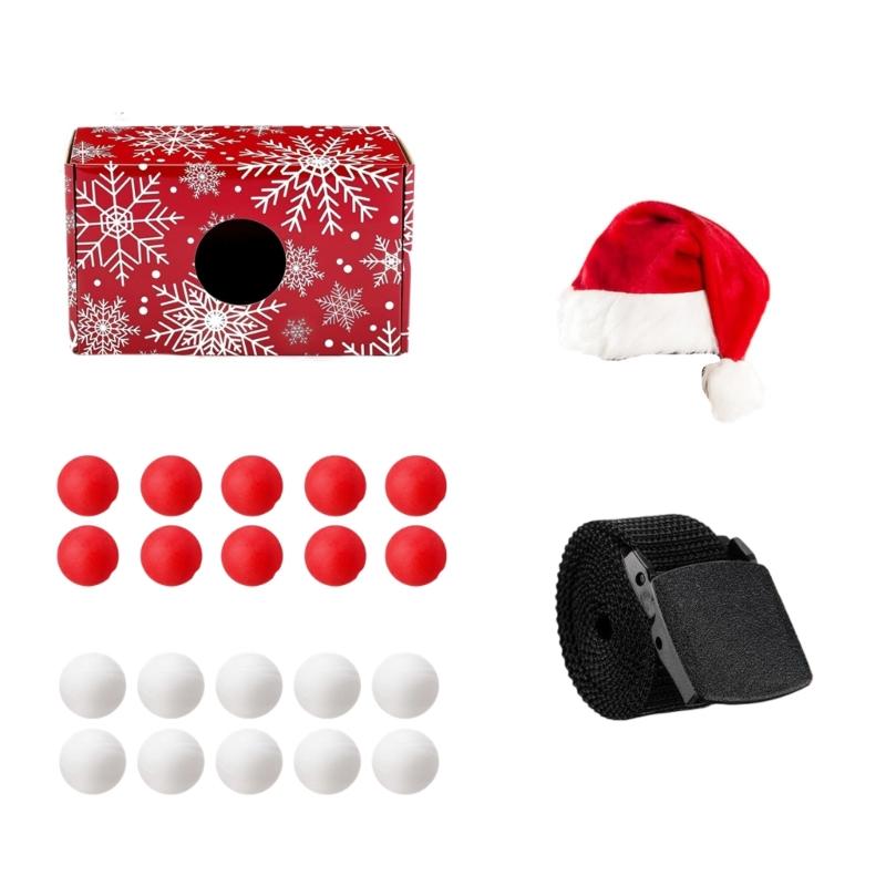 Multiplayer Group Game for Christmas Parties Hip Shaking Fun Activity Exercise Coordination Portable Design Includes belt 10 Red and 10 White globes