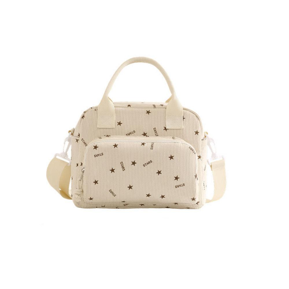 Strawberry Pattern Corduroy Lunch Bag Large Capacity Food Thermal Handbag Picnic Bag  Women s Use Style4