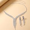 Chic Rhinestone Tassel Necklace and Earring Set for Women