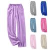 Women's Casual Straight Leg Pants Color Casual Long Pants With Pockets
