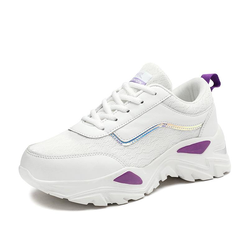 

Новые модные дышащие маленькие белые туфли на плоской подошве и легкие папины кроссовки повседневная спортивная обувь женская 34