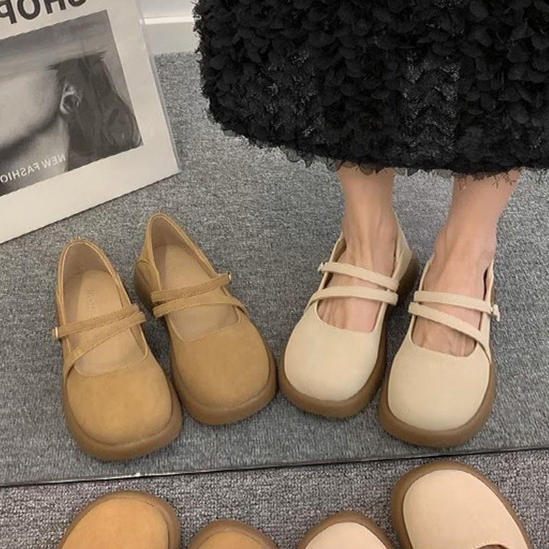 Flat Bottom Shallow Mouth Single Shoes Women's Summer 2025 New Spring and Autumn Mary Jane with Skirt Two Wear Evening Breeze Gentle Small Leather S