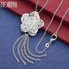 925 Sterling Silver Fashion Jewelry 18-inch Flower Pendant Necklace